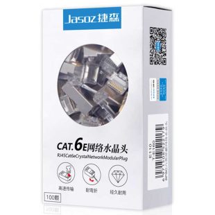 Đầu Bấm Mạng CAT6 Bọc Inox Mạ Vàng 3U Hộp 100C Jasoz T-E160